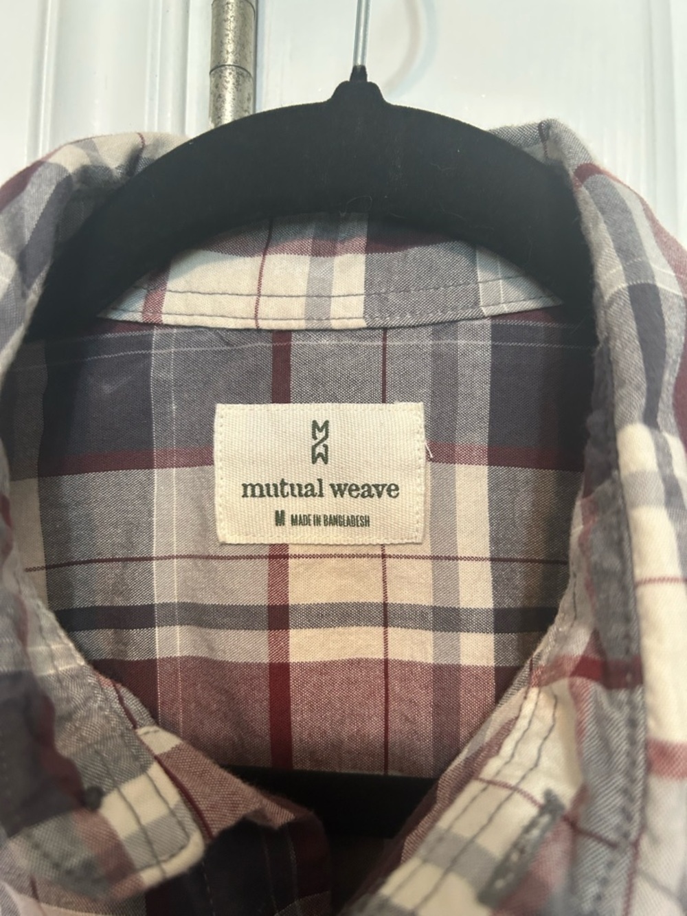 Goodfellow & Co Plaid Button-Down Shirt - Burgundy & Gray - Picture 4 of 5